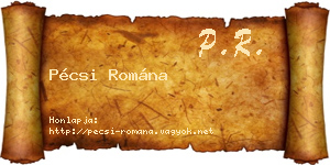 Pécsi Romána névjegykártya