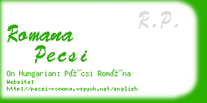 romana pecsi business card